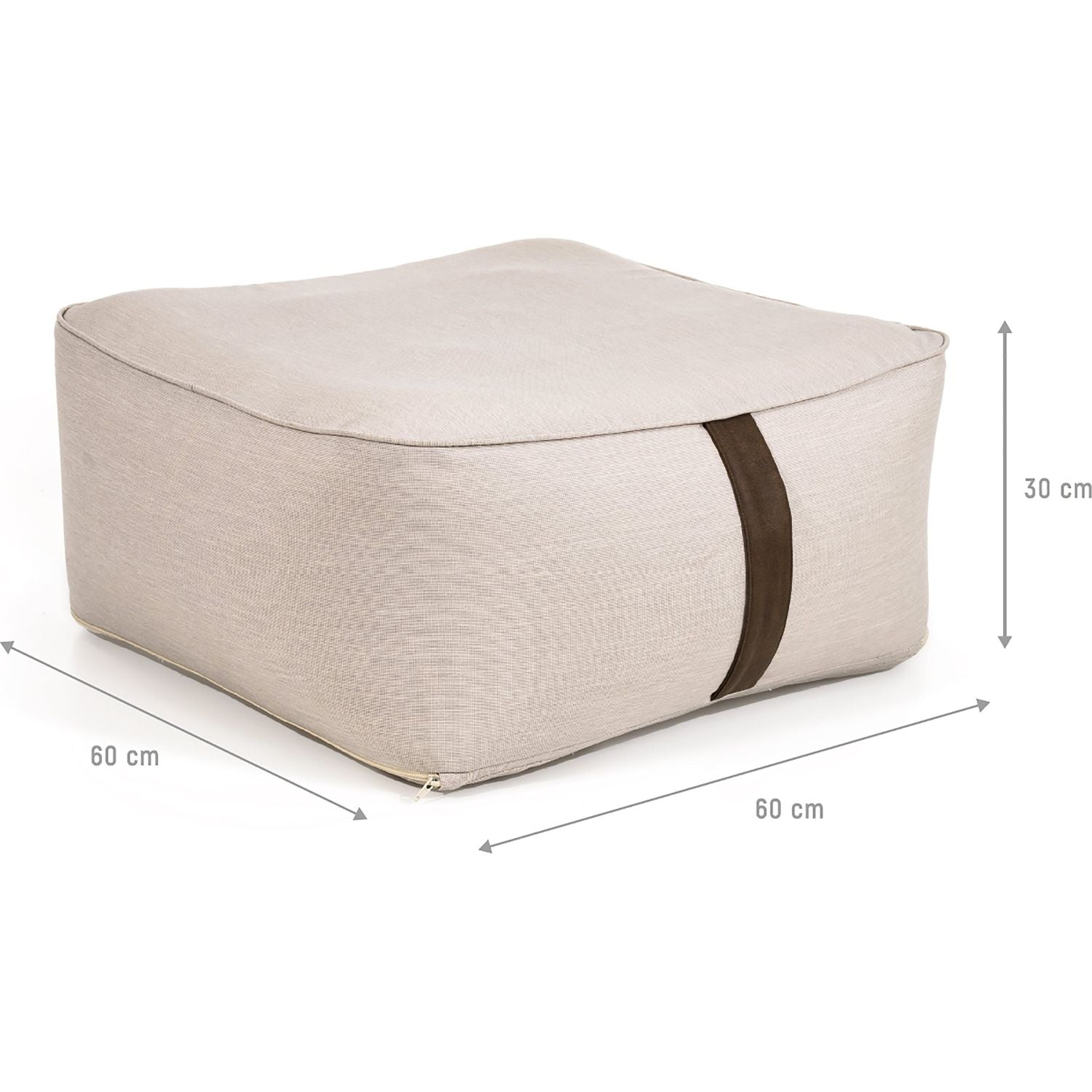 VESTIAMO CASA GIARDINO - Pouf Gonfiabile Ecru - h30x60x60 cm